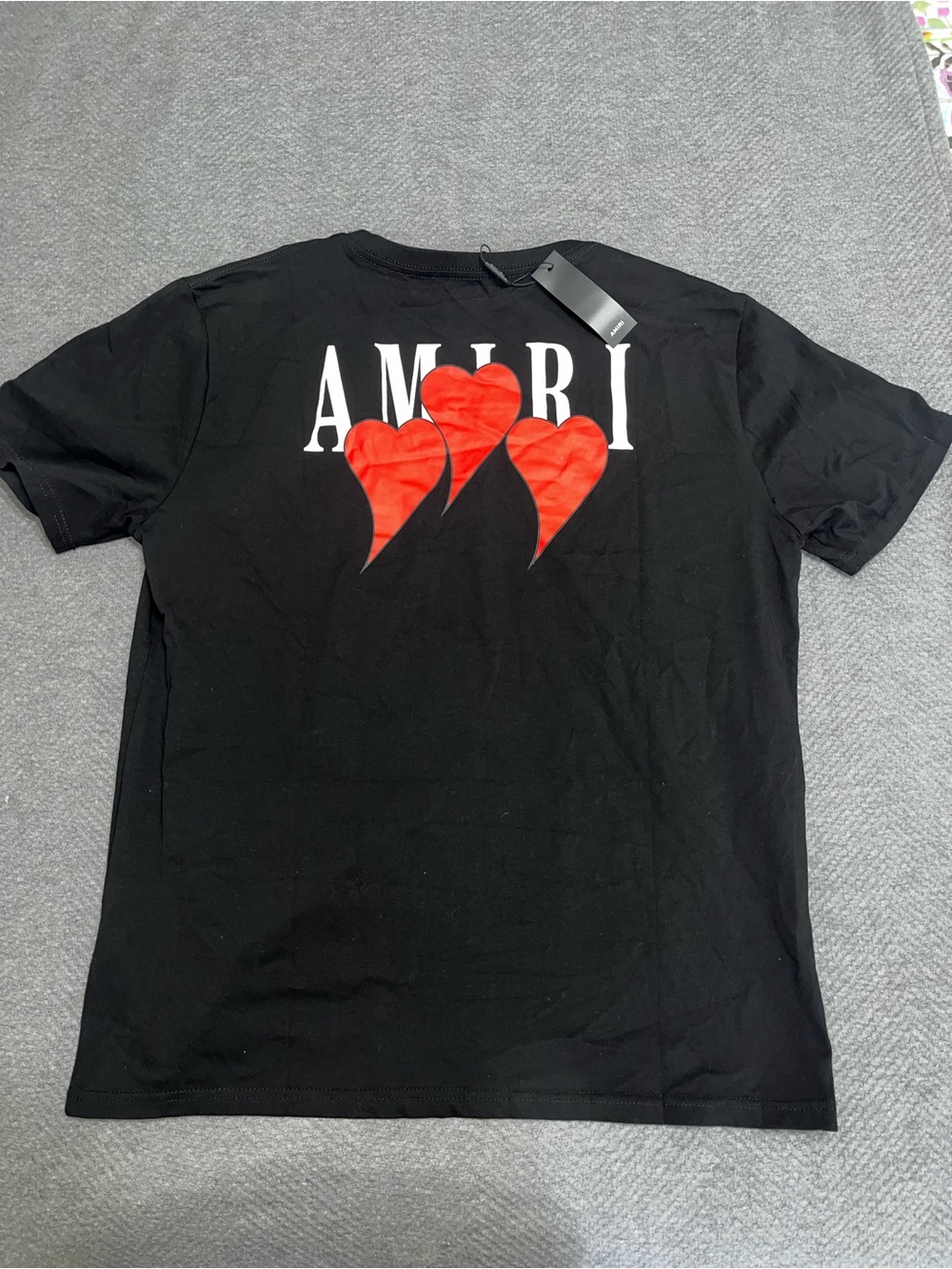 AMIRI Black Graphic Heart Logo Tee - Men 2XL